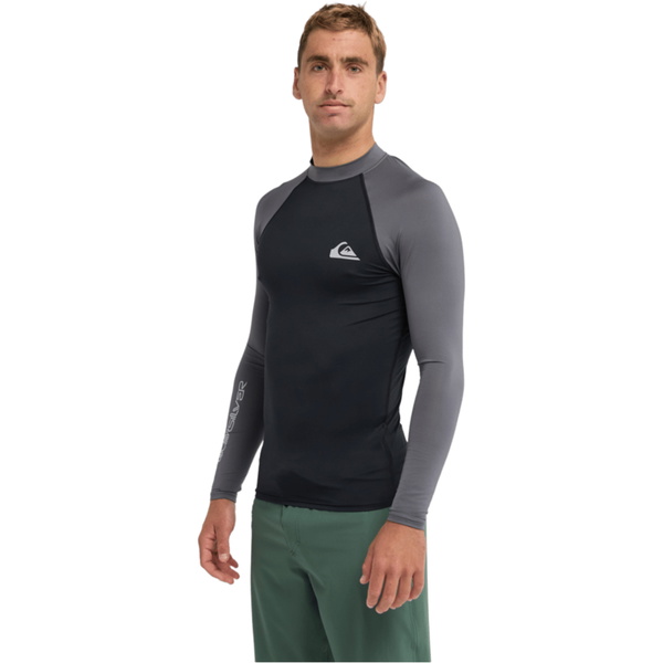 2026 Quiksilver Da Uomo Everyday Maglia A Maniche Lunghe In Lycra UPF50 AQYWR03131 - Black / Iron Gate